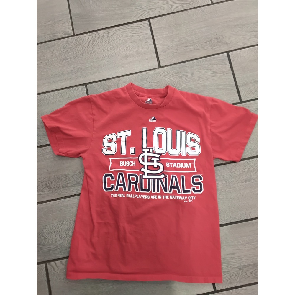 Majestic St Louis Cardinals Busch Stadium Baseball T Shirt Adult M